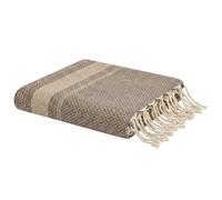 Serviette de plage - REVA - Spargi - Jacquard œil d'oiseau - Coton recyclé - 100x200 cm - Beige
