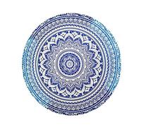 Serviette de Plage Ronde Boho Couverture de Plage Mandala Tapis de Yoga Rond Nappe en Tissu de méditation Pique-Nique Tapis Fait à la Main, 150 * 150 CM