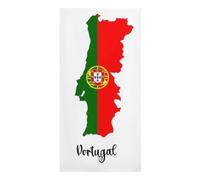 Serviette De Plage - Serviette De Bain En Microfibre Douce À Séchage Rapide Pour Piscine Couverture De Voyage Légère Avec Drapeau National Et Carte Du Portugal Pour Femmes Hommes Et Enfants 150×180Cm