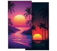 Serviette de Plage Serviette Microfibre, Drap de Bain 70x140cm 2PC, Séchage Rapide Grande Serviettes de Bain, Légères Anti Sable Drap de Plage Microfibre pour Natation, Cadeau Homme (Paysage) -4201