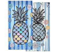 Serviette de Plage Serviette Microfibre, Drap de Bain 90x200cm 2PC, Séchage Rapide Grande Serviettes de Bain, Légères Anti Sable Drap de Plage Microfibre pour Sport Voyages Cadeau Homme (Ananas) -4075