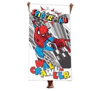 Serviette De Plage Spiderman Homme Araignée Bande Dessinée En Coton 70x140cm
