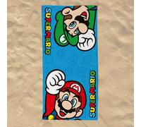 Serviette De Plage Super Mario Coton Bleu 70X140