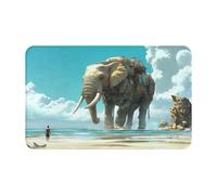 Serviette de plage surdimensionnée en velours avec motif éléphant géant par The Seasidesupernatural Symbols Black Printing 1 pièce à séchage rapide 140 x 70 cm pour adultes, serviette super absorbante