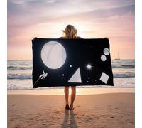 Serviette de Plage Univers Extra Large Tapis de Plage 180x90 CM Doux Confortable Absorption d'eau ALS Serviette de Bain Sport Yoga Sauna Spa Gym pour Vacances Voyage Cadeau Homme GéOméTrie LSTJ-1314