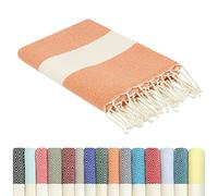 Serviette de Plage XXL 100 x 200 cm - Coton - Fouta Plage | Drap de Plage Grande Taille + Compact | Hammam Sauna, Pique-Nique Tapis de Plage Accessoire, Serviette Plage Femme Homme Ado