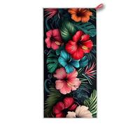 Serviette de Plage XXL 200x100 cm, Serviette de Plage Microfibre Tropical, Séchage Rapide Grandes Serviettes Microfibre Anti Sable avec Sac, Légère Ultra Absorbante Drap de Bain, Cadeau Femme, R-3