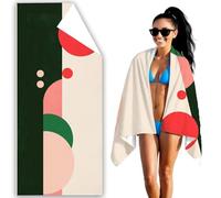 Serviette de Plage XXL 200x90 cm Grande Serviette de Plage Microfibre Europe Du Nord Beach Towel Simplicité Drap de Plages Anti Sable, Compacte & Legere pour Cadeau Camping Voyages Yoga Piscine F2-408