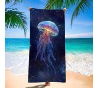 Serviette de Plage xxl 220x100 cm Serviette Microfibre, Rêve Serviettes de Plage, Absorbante, Sans Sable, Séchage Rapide, Compacte Légère, pour Homme, Femme et Enfant, Camping, Voyages, Méduse H-1870
