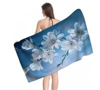 Serviette de Plage XXL 75x150 cm, Branche fleurs Serviette Microfibre, Serviettes de Bain Séchage Rapide, Tapis de Plage Anti Sable, Ultra-absorbante, Peu Encombrante, Accessoire Plages, Cadeau Y1-880