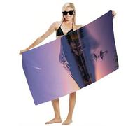 Serviette de Plage XXL 75x150 Serviette de Bain Microfibre, Tapis de Plage Anti Sable, Drap de Bain Séchage Rapide, Compacte, Légère, Douce, Absorbante, pour Voyage, Piscine, Sport, Fitness Y2-885