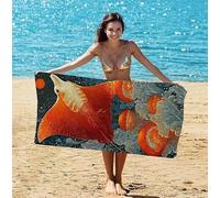 Serviette de Plage xxl 80x160 cm Serviette Microfibre, Séchage Rapide, Compacte et Douce, Idéale pour Voyage, Camping, Fitness Natation ou Été, Sans Sable Ultra Absorbante (Le Poisson Du Diable) a-841