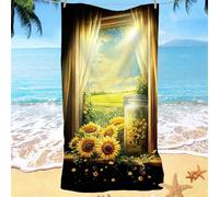 Serviette de Plage xxl 80x160, Serviette Microfibre, Coucher soleil tournesol Serviettes de Plage, Absorbante, Sans Sable, Séchage Rapide, Serviettes Sport, pour Hommes et Femme Camping Voyage w0j-315