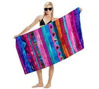 Serviette de Plage XXL 90x180 Serviette de Bain Microfibre, Tapis de Plage Anti Sable, Drap de Bain Séchage Rapide, Compacte, Légère, Douce, Absorbante, pour Voyage, Piscine, Sport, Fitness Y2-931