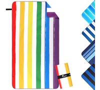 Serviette de Plage XXL |90x180cm| Serviette Microfibre,Serviettes est Compacte et Résistante au sable,égère et à Séchage Rapide Adaptée à la Plage,Salle de Sport,Voyages (Arc-en-ciel, 180x90cm)