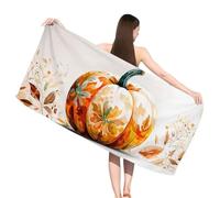 Serviette de Plage XXL Citrouille, Serviette Microfibre 70 x 140 cm, Sans Sable, Serviettes de Plage Léger et séchage Rapide, Convient pour la Plages, Sport, Voyages, Sauna, Piscine, Halloween,s-j825