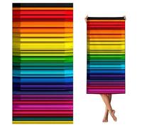 Serviette de Plage XXL Coloré, Serviette Microfibre 80 x 160 cm, Sans Sable, Serviettes de Plage Léger et séchage Rapide, Convient pour la Plages, Sport, Voyages, Sauna, Piscine, Bande,s-j977