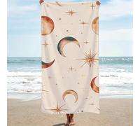 Serviette de Plage XXL Grande Taille - 90x200 cm, Serviette Microfibre Plage Absorbante et Légère - Serviettes Piscine - Serviettes de Bain Voyage, Comme Natte de Plage - Motif Brun lune 0J-571