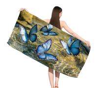 Serviette de Plage XXL Papillon, Serviette Microfibre 80 x 160 cm, Sans Sable, Serviettes de Plage Léger et séchage Rapide, Convient pour la Plages, Sport, Voyages, Sauna, Piscine, Rêve,s-j445