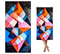 Serviette de Plage XXL Rêve, Serviette Microfibre 90x200 cm, Sans Sable, Serviettes de Plage Léger et séchage Rapide, Convient pour la Plages, Sport, Voyages, Sauna, Piscine, Géométrie,s-j488