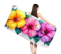 Serviette de Plage XXL Usine, Serviette Microfibre 75 x 150 cm, Sans Sable, Serviettes de Plage Léger et séchage Rapide, Convient pour la Plages, Sport, Voyages, Sauna, Piscine, Fleur,s-j1065