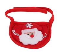 Serviette de salive Animale de Noël, Accessoire de Chapeau de Wapiti Mignon réglable en Polyester, Petit Chiens Costumes de fête de Vacances (Serviette de salive Rouge)