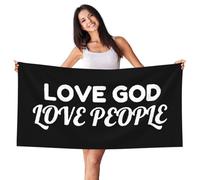 Serviette De Sauna Aimer Dieu, Aimer Les Gens - Christianisme Microfibre Serviettes De Bain Premium Drap De Plage pour Les Voyage Gym La Natation 80X130Cm