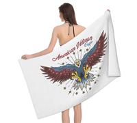 Serviette De Sauna American Veteran Eagle Draps De Bain Microfibre Serviettes De Plage Légère Serviette De Douche pour Les Voyage La Natation Gym 80X130Cm