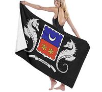 Serviette De Sauna Armoiries De Mayotte Drap De Bain sans Sable Serviette À Sauna Légère Drap De Plage pour Natation Piscine Camping 80x130cm