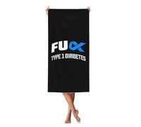 Serviette De Sauna Au Diable La Sensibilisation Au Diabète De Type 1 Microfibre Drap De Plage Doux Serviettes De Plage pour Le Camping Gym Les Voyage 80X130Cm