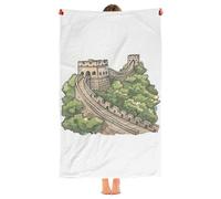 Serviette De Sauna La Grande Muraille De Chine Expliquée Aux Enfants Microfibre Drap De Plage Confortable Serviettes De Plage pour Le Surf Gym Le Camping 80X130Cm
