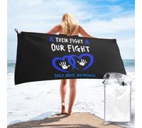 Serviette De Sauna Leur Combat, Notre Combat Prévention De La Maltraitance des Enfants Draps De Bain Microfibre Confortable Serviettes De Plage pour Gym Les Voyage Le Surf 80X130Cm