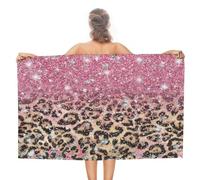 Serviette De Sauna Motif Léopard Abstrait Luxueux, Féminin Et Moderne, Inspiré De La Faune Sauvage Microfibre Serviettes De Plage Doux Drap De Plage pour Le Camping Gym Le Surf 80X130Cm
