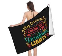 Serviette De Sauna My Favorite Color is Christmas Light Draps De Bain Premium Drap De Plage Microfibre Serviettes De Plage pour Les Voyage La Natation Le Camping 80X130Cm