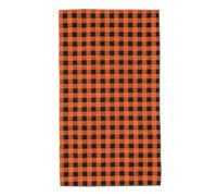Serviette De Sauna Oranges and Black Buffalo Plaids Drap De Plage Microfibre Serviettes De Plage Doux Serviettes De Bain pour Le Camping La Natation Gym 80X130Cm