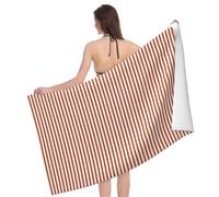 Serviette De Sauna Oranges and White Stripes Drap De Plage Microfibre Draps De Bain Doux Serviette De Douche pour Gym Les Voyage Le Camping 80X130Cm