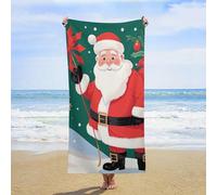 Serviette De Sauna Père Noël Microfibre Draps De Bain Premium Drap De Plage pour Le Camping Gym Le Surf 80X130Cm