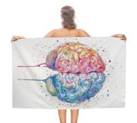 Serviette De Sauna Print Anatomy'S Brain Serviettes De Bain Microfibre Serviettes De Plage Confortable Drap De Plage pour Gym Les Voyage Le Surf 80X130Cm