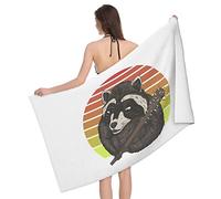 Serviette De Sauna Raccoon with A Wolf Tooth Stick Drap De Plage Microfibre Draps De Bain Premium Serviette De Douche pour Le Camping Le Surf La Natation 80X130Cm