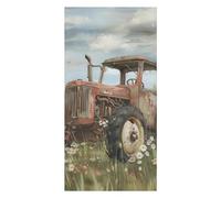 Serviette De Sauna Tractor Rustic Country Farm Retro Serviette De Douche Microfibre Draps De Bain Premium Serviettes De Plage pour Gym Le Surf Le Camping 80X130Cm