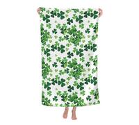 Serviette De Sauna Trèfles Porte-Bonheur Serviettes De Bain Doux Draps De Bain Microfibre Drap De Plage pour La Natation Gym Les Voyage 80X130Cm