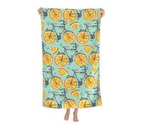 Serviette De Sauna Vélos À Roues Oranges Serviettes De Plage Confortable Drap De Plage Microfibre Serviettes De Bain pour Le Surf Le Camping Les Voyage 80X130Cm