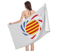 Serviette De Sauna We Heart America and Catalonian Love Forever Serviette De Douche Microfibre Serviettes De Bain Premium Serviettes De Plage pour Gym Le Camping Les Voyage 80X130Cm