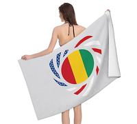 Serviette De Sauna We Heart America and Guinea Love Forever Drap De Plage Microfibre Serviette De Douche Doux Serviettes De Bain pour Les Voyage Gym La Natation 80X130Cm