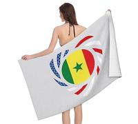 Serviette De Sauna We Heart America and Senegal Love Forever Serviettes De Bain Microfibre Draps De Bain Confortable Drap De Plage pour Gym Le Camping Les Voyage 80X130Cm