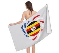 Serviette De Sauna We Heart America and Uganda Love Forever Serviette De Douche Microfibre Serviettes De Plage Premium Drap De Plage pour Gym La Natation Le Camping 80X130Cm