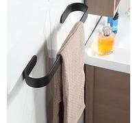 Serviette de serviette de salle de bain serviette simple, serviette murale noir noir barreau de serviette de rangement, pour matériel de toilette et cuisine, canne serviette petite taille / 40 cm WFJ