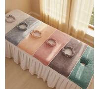 Serviette de spa épaissie avec trou pour le visage, serviette de spa en microfibre absorbante en velours de 80 cm pour le salon de beauté, accessoires de spa de salon de beauté, serviette de table de 