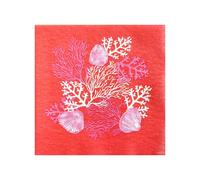Serviette de table 25x25 Jetable Intissé Françoise PAVIOT Paquet de 20 - Corail