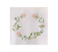 Serviette de table 25x25 Jetable Intissé Françoise PAVIOT Paquet de 20 - Fleurs des prés